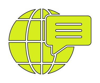 Dünya İletişim vektör simgesi modern illüstrasyon             