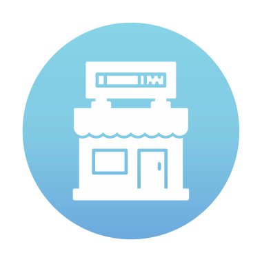 dükkan simgesi, vektör illüstrasyonu basit tasarım