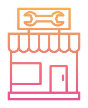 Araba Tamirhanesi ikon vektör çizimi