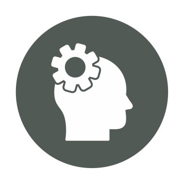 Düşünen baş simgesi, vektör çizimi basit tasarım