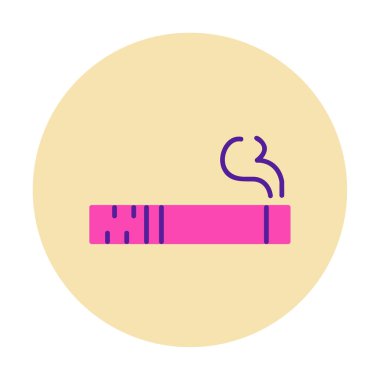 sigara duman simgesi, satır biçimi, vektör illüstrasyonu