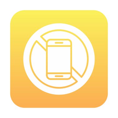 Cep telefonu simgesi yok, vektör illüstrasyonu               