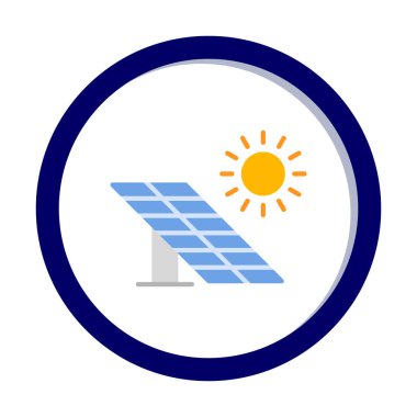 Güneş paneli ikon vektör illüstrasyonu 