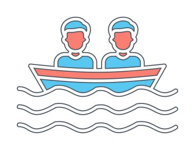 Basit tekne simgesi, vektör illüstrasyonu