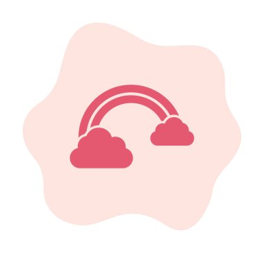 düz biçimli gökkuşağı simgesi, vektör illüstrasyonu