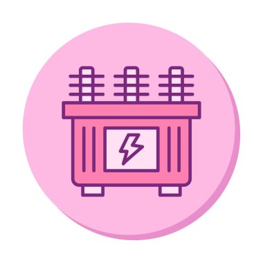 Batarya güç ikonu vektör illüstrasyonu. Dönüştürücü                         