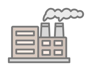 Nükleer santral ikon vektörü. İnce çizgi işareti. izole edilmiş sınır sembolü çizimi