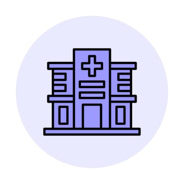 Hastane simgesi, vektör illüstrasyonu