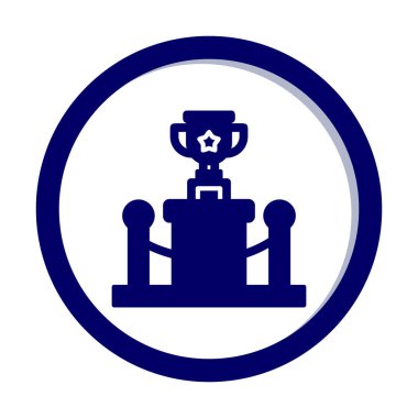 Ödül kupası ikonu vektör illüstrasyonu. Kadeh.                          