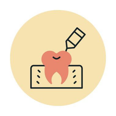 Kök Kanal Tedavi simgesi, vektör illüstrasyonu 