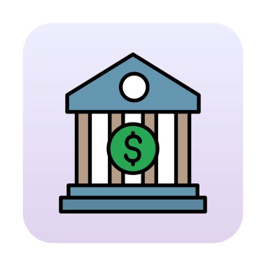 Banka simgesi, vektör illüstrasyonu 