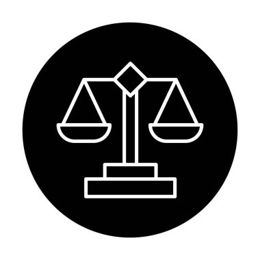  Adalet skalası basit ikon vektör illüstrasyonu