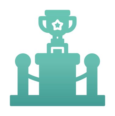 Ödül kupası ikonu vektör illüstrasyonu. Kadeh.                          