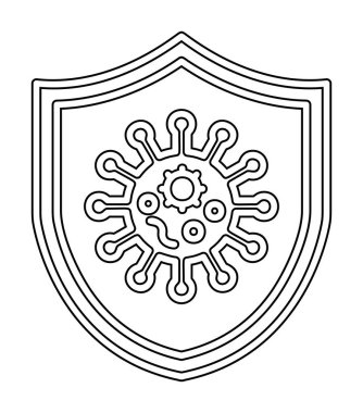 Virüs koruma simgesi vektör illüstrasyonu