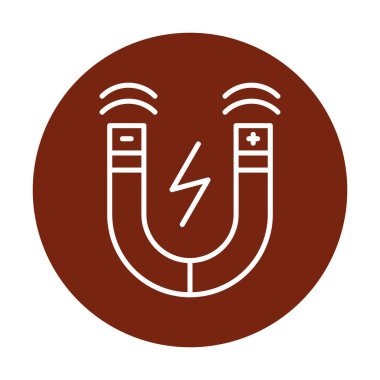 Manyetik alan simgesi, vektör illüstrasyonu