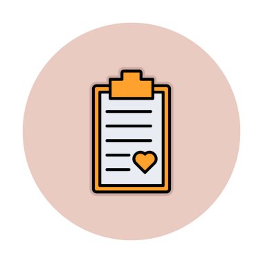 Kalp ikonu vektör illüstrasyonlu Tıbbi Rapor               