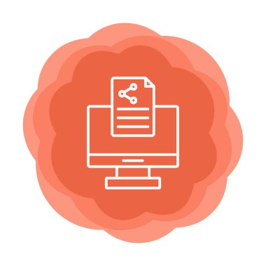 Simge vektör çizimi paylaşım dizaynlı bilgisayar