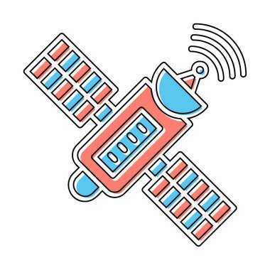 Uydu Simgesi, vektör illüstrasyonu 