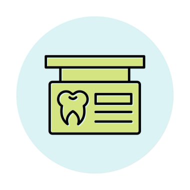 Diş Kliniği İmza Panosu Web simgesi, vektör illüstrasyonu