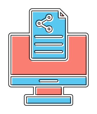 Simge vektör çizimi paylaşım dizaynlı bilgisayar