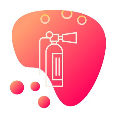 Yangın söndürücüsü. Web simgesi illüstrasyonu