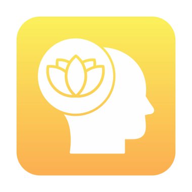 baş ve nilüfer çiçeği simgesi, vektör illüstrasyonu basit tasarım