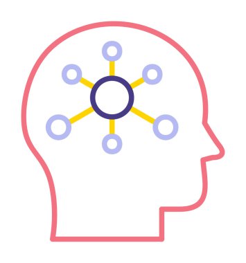 Psikoloji işaretli beyin simgesi