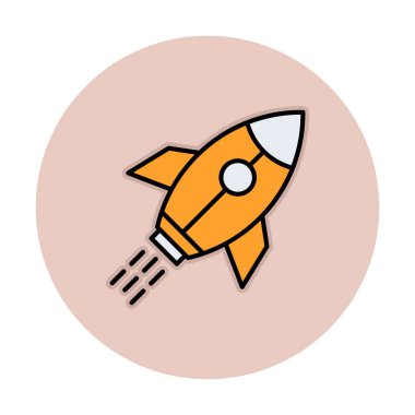 Girişim konsepti, roket simgesi, düz tasarım 
