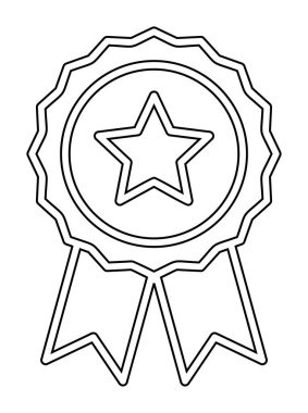 Ödül rozet vektörü düz çizgi simgesi