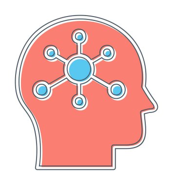 Psikoloji işaretli beyin simgesi