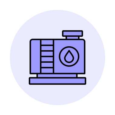 Fabrika tankı simgesi, vektör illüstrasyonu