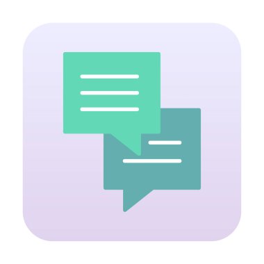 Sohbet ileti simgesi, vektör illüstrasyonu 