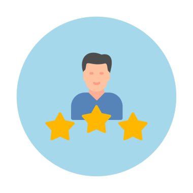 Yıldız simgesi, vektör illüstrasyon tasarımı olan kişi