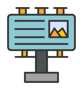 Billboard simgesinin vektör illüstrasyonu 