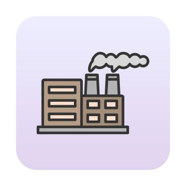 Nükleer santral ikon vektörü. İnce çizgi işareti. izole edilmiş sınır sembolü çizimi