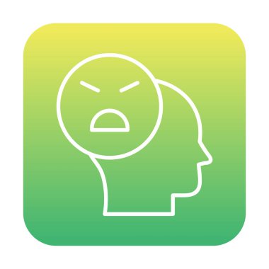 Kızgın avatar simgesi, vektör illüstrasyonu 