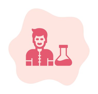 Basit vektör izole illüstrasyondaki bilim adamı simgesi                                    