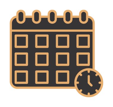 Takvim anımsatma simgesi, bitiş tarihi simgesi, vektör illüstrasyonu