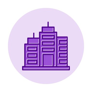 Şehir binası simgesi, vektör illüstrasyonu basit tasarım