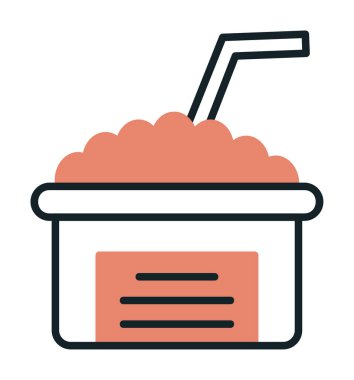 Saman simgesi vektör illüstrasyonlu köpüklü içecek 