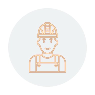 Fabrika İşçi simgesi vektör illüstrasyonu