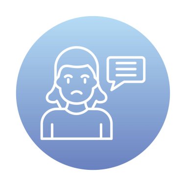 Sohbet ileti simgesi, vektör illüstrasyonu 