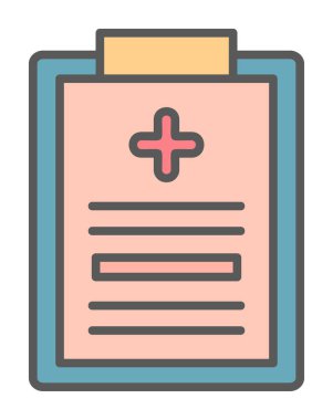 Tıbbi Kayıtlar ikonu. Basit resimleme                                 