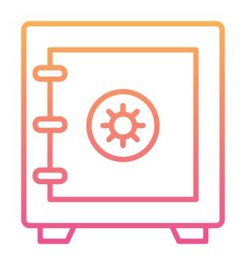 Güvenli kutu simgesi, vektör illüstrasyonu 