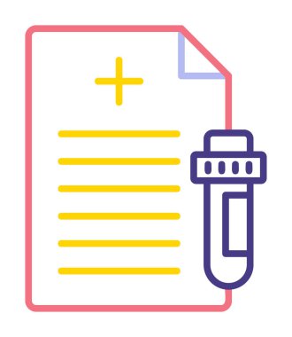 Test Raporu simgesi, vektör illüstrasyonu 