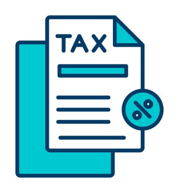 Basit Vergi İndirimi simgesi, vektör illüstrasyonu