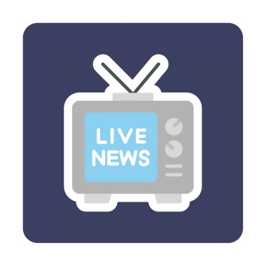 Basit Canlı Haber simgesi, vektör illüstrasyonu