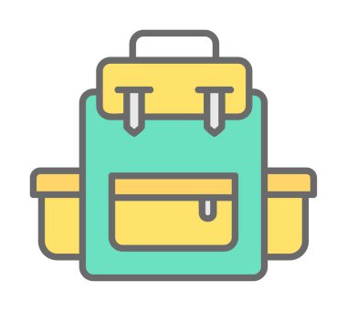 Sırt çantası ikon vektörü. Okul sırt çantası tabelası. izole edilmiş sınır sembolü çizimi