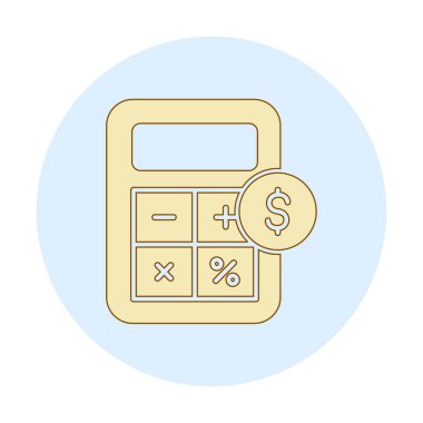 hesap makinesi düz simgesi, vektör illüstrasyonu