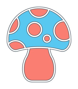 Mantar. Web simgesi basit illüstrasyon